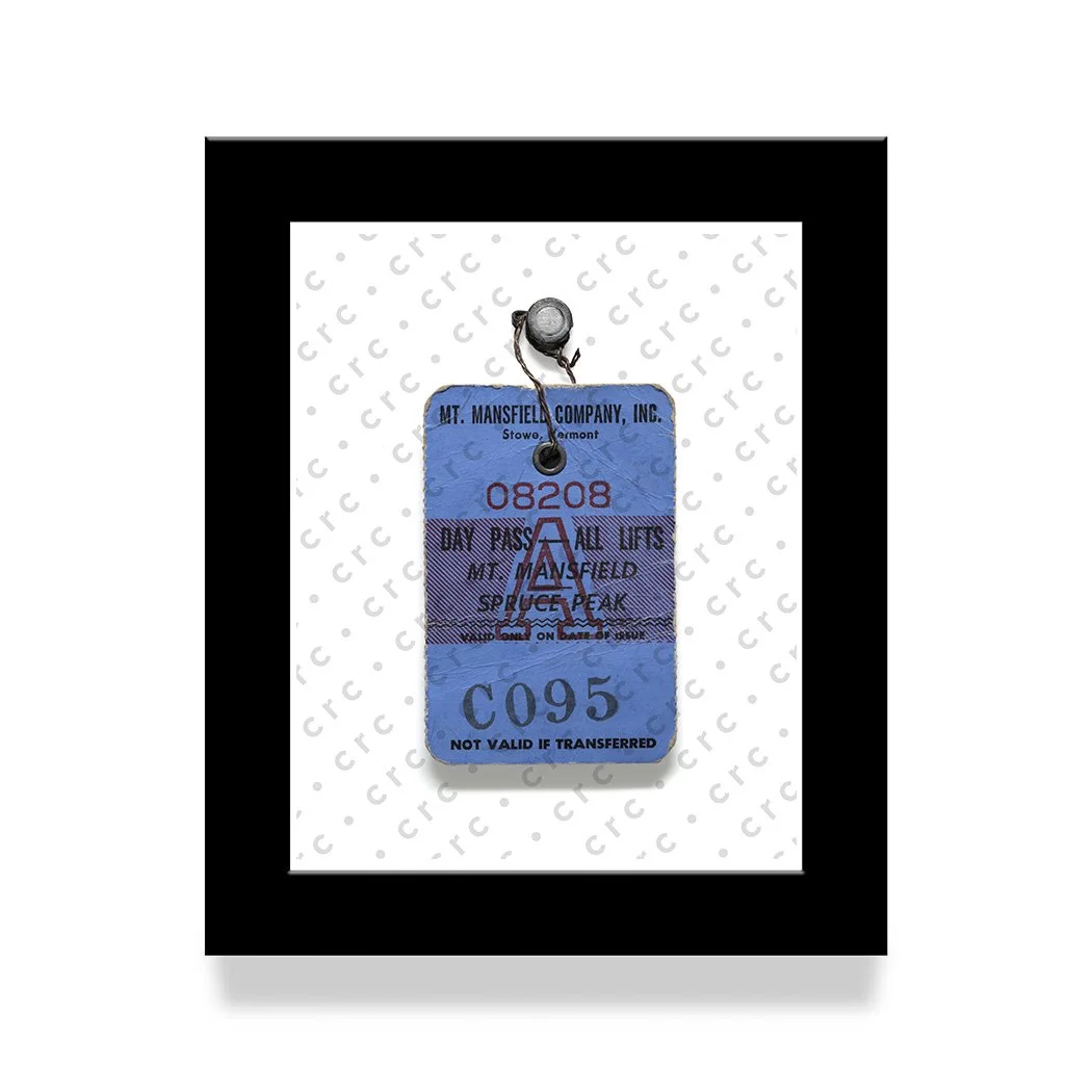 Stowe | 1960's (Yellow) Vintage Ski Lift Ticket Print — c r c